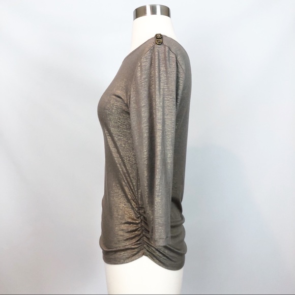 Fenn Wright Manson Nude Metallic Gold Top Small - Picture 3 of 7